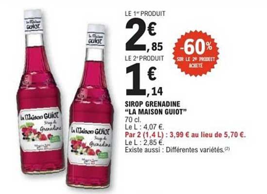 SIROP GRENADINE "LA MAISON GUIOT"