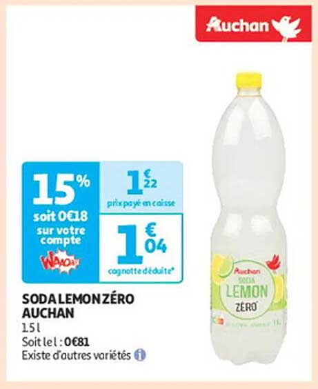 SODA LEMON ZÉRO AUCHAN