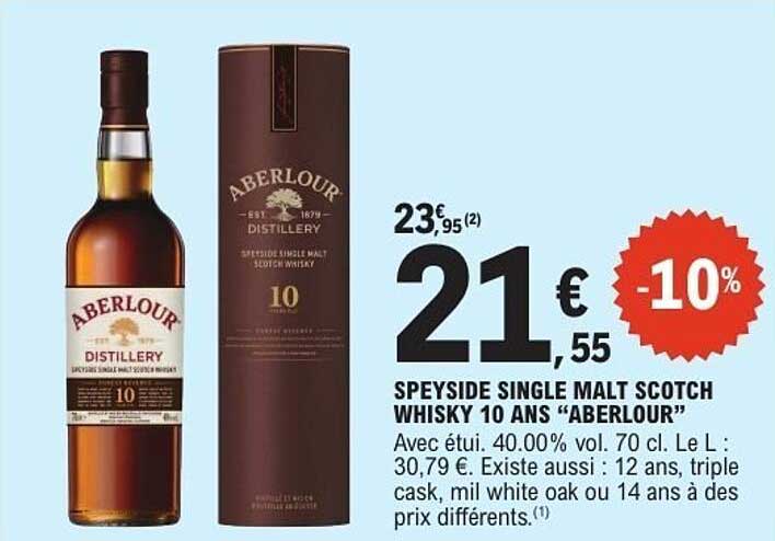 SPEYSIDE SINGLE MALT SCOTCH WHISKY 10 ANS "ABERLOUR"