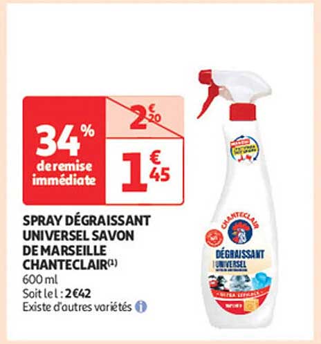 SPRAY DÉGRAISSANT UNIVERSEL SAVON DE MARSEILLE CHANTECLAIR 600 ml