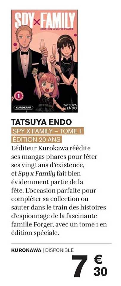 SPY X FAMILY - TOME 1 ÉDITION 20 ANS