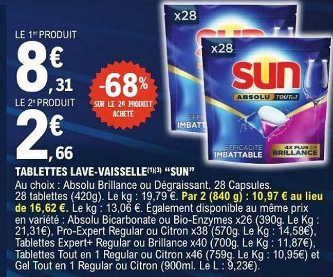 TABLETTES LAVE-VAISSELLE "SUN"