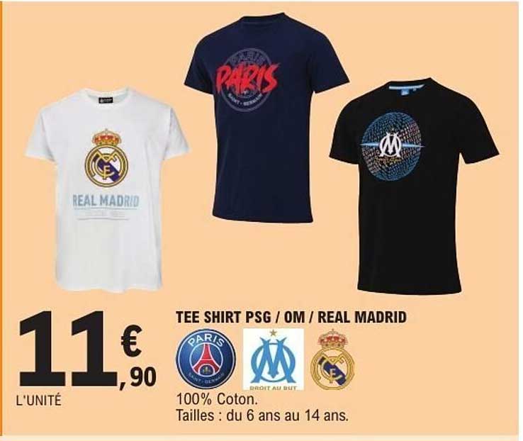 TEE SHIRT PSG / OM / REAL MADRID