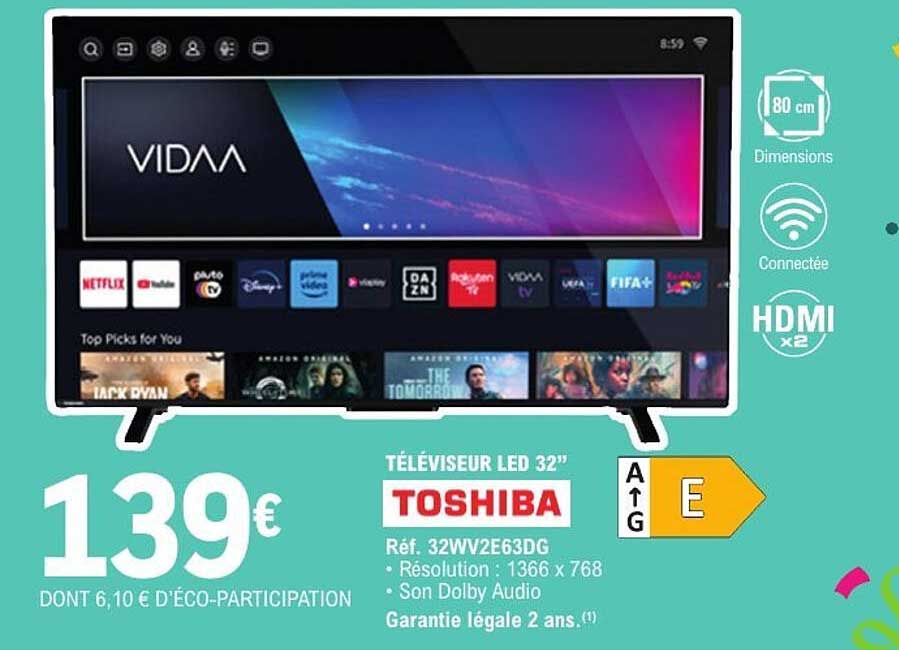 TÉLÉVISEUR LED 32”