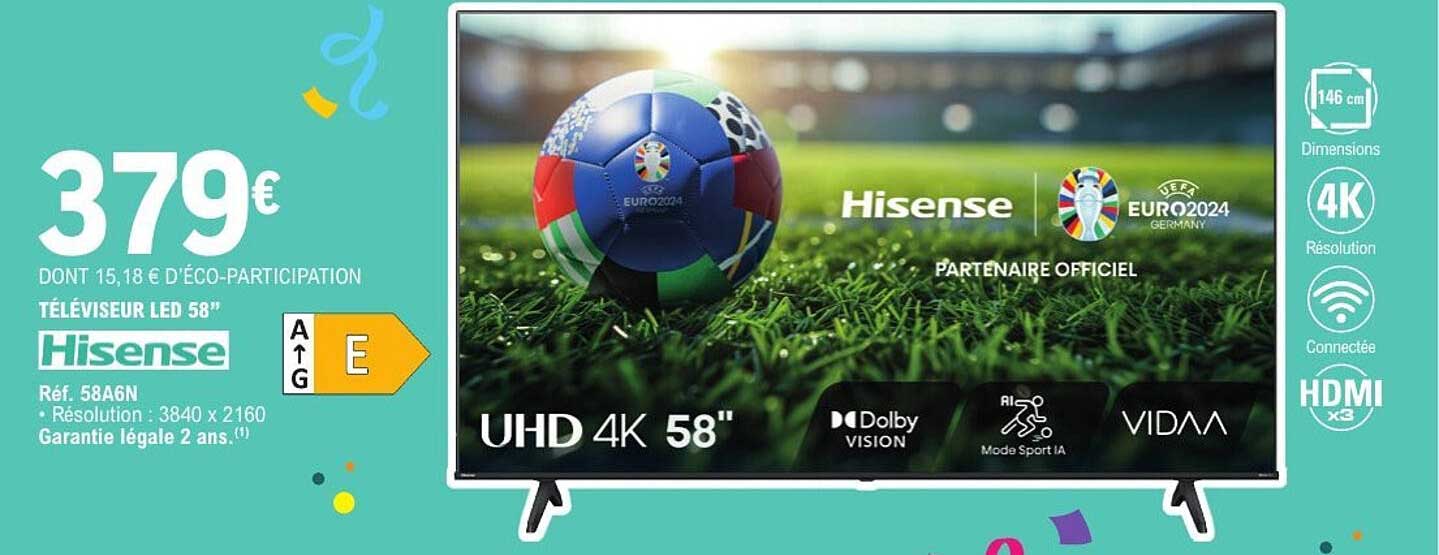 Téléviseur LED 58" Hisense