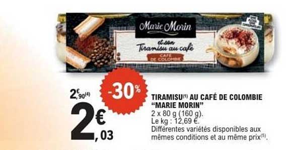 TIRAMISU® AU CAFÉ DE COLOMBIE "MARIE MORIN"