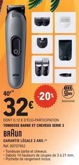 Tondeuse barbe et cheveux Série 3 BRAUN