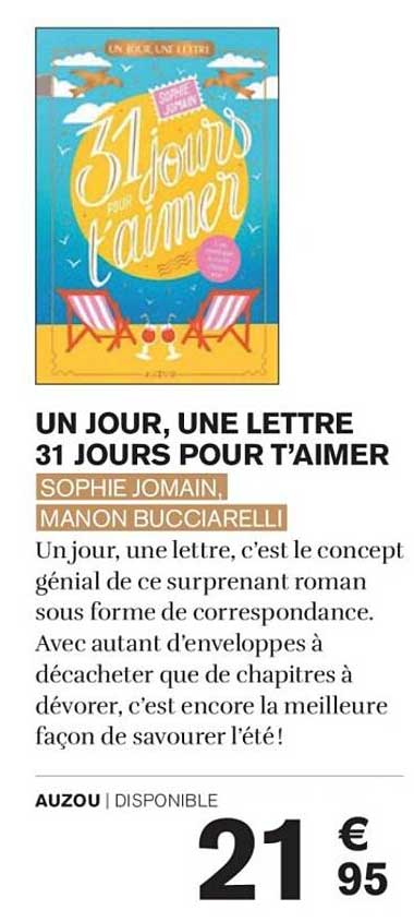 UN JOUR, UNE LETTRE 31 JOURS POUR T’AIMER