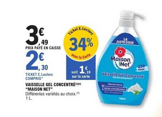 VAISSELLE GEL CONCENTRÉ "MAISON NET"