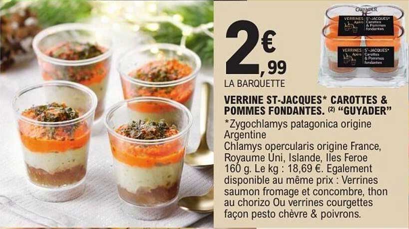 VERRINE ST-JACQUES* CAROTTES & POMMES FONDANTES. (2) “GUYADER”