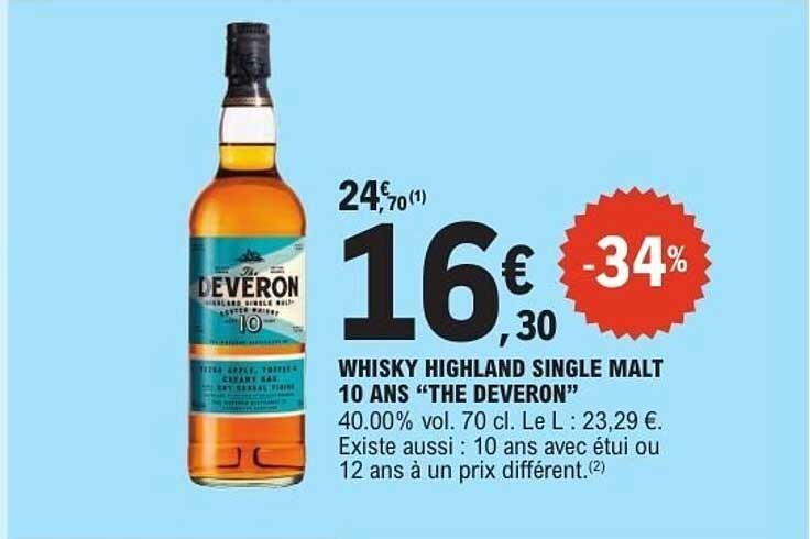 WHISKY HIGHLAND SINGLE MALT 10 ANS “THE DEVERON”