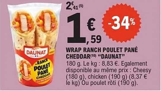 WRAP RANCH POULET PANÉ CHEDDAR