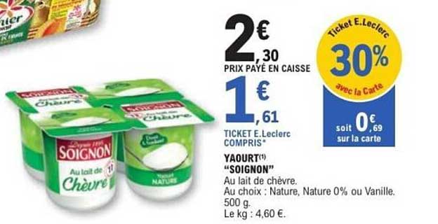 Yaourt Soignon au lait de chèvre