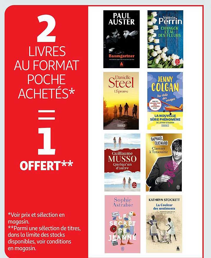 2 LIVRES AU FORMAT POCHE ACHETÉS* = 1 OFFERT**
