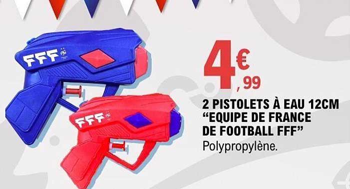 2 PISTOLETS À EAU 12CM “EQUIPE DE FRANCE DE FOOTBALL FFF” Polypropylène.