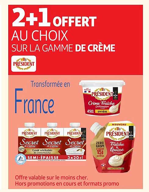 2+1 OFFERT AU CHOIX SUR LA GAMME DE CRÈME