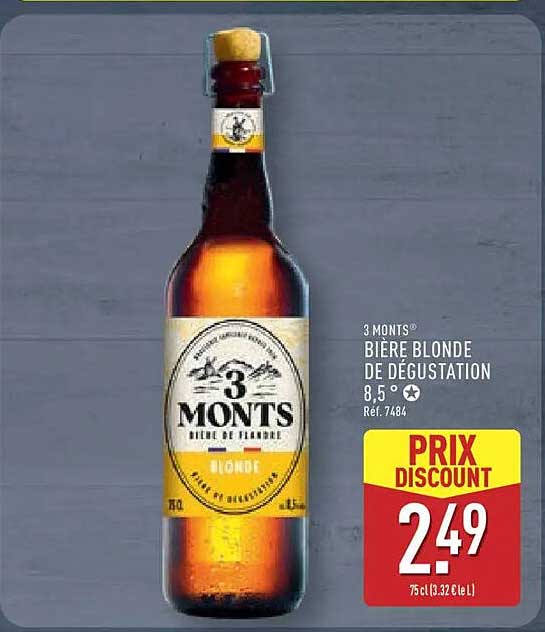 3 MONTS BIERE BLONDE DE DEGUSTATION 8,5° Réf. 7484