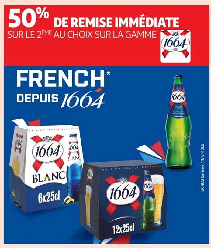 50% DE REMISE IMMÉDIATE SUR LE 2ÈME AU CHOIX SUR LA GAMME 1664