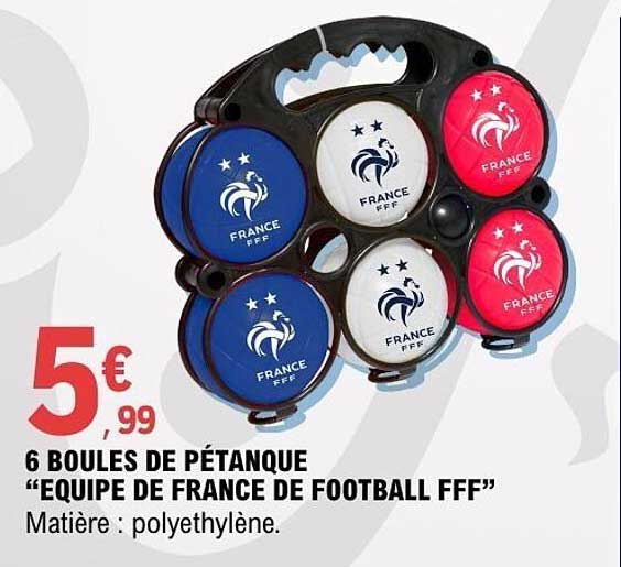 6 BOULES DE PÉTANQUE “EQUIPE DE FRANCE DE FOOTBALL FFF”