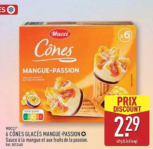 6 CÔNES GLACÉS MANGUE-PASSION