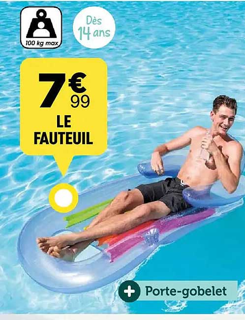 7€99 LE FAUTEUIL + Porte-gobelet
