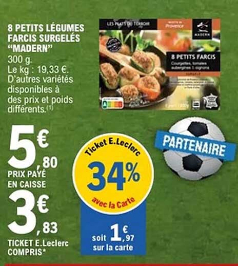 8 PETITS LÉGUMES FARCIS SURGELÉS “MADERN”