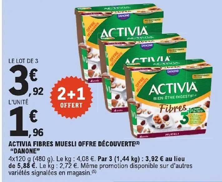 ACTIVIA FIBRES MUESLI OFFRE DÉCOUVERTE (2) "DANONE"