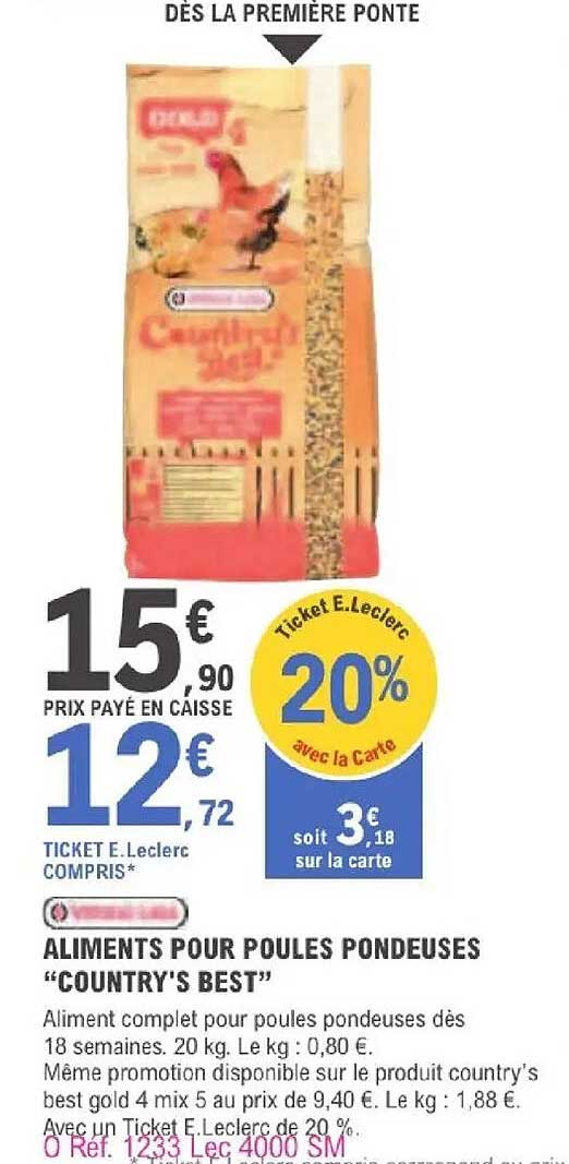 ALIMENTS POUR POULES PONDEUSES “COUNTRY’S BEST”