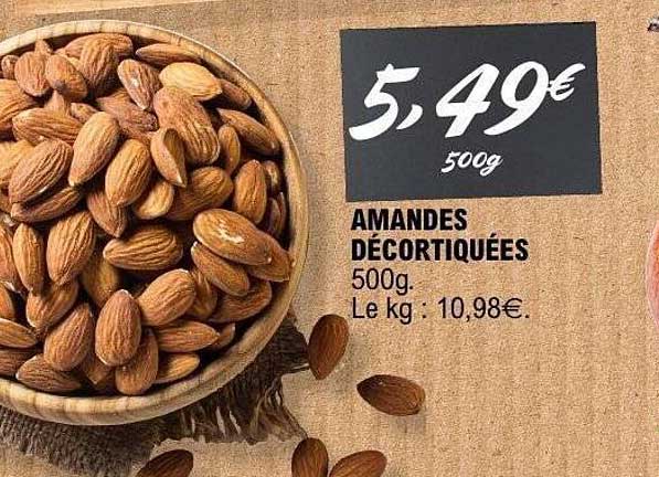 AMANDES DÉCORTIQUÉES 500g.