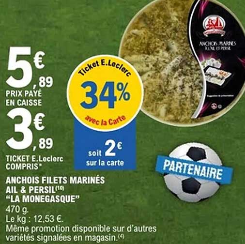 ANCHOIS FILETS MARINÉS AIL & PERSIL “LA MONEGASQUE”