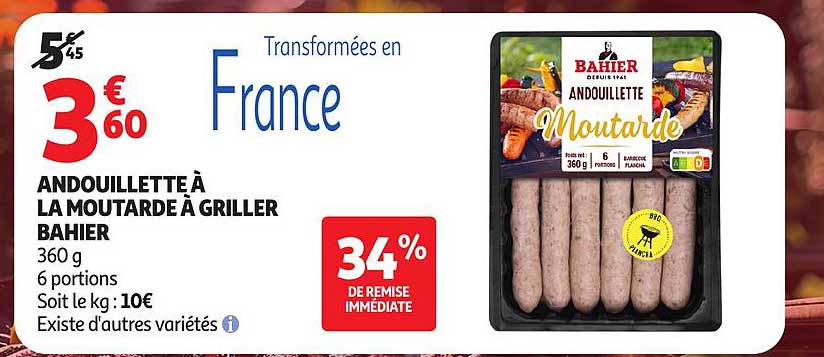 ANDOUILLETTE À LA MOUTARDE À GRILLER BAHIER