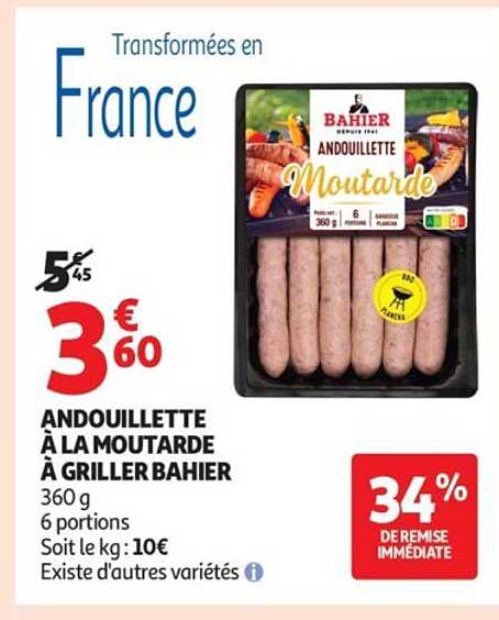 ANDOUILLETTE À LA MOUTARDE À GRILLER BAHIER