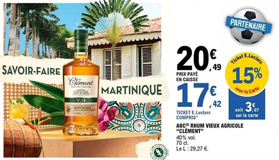 AOC(2) RHUM VIEUX AGRICOLE “CLÉMENT”