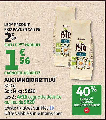 AUCHAN BIO RIZ THAÏ