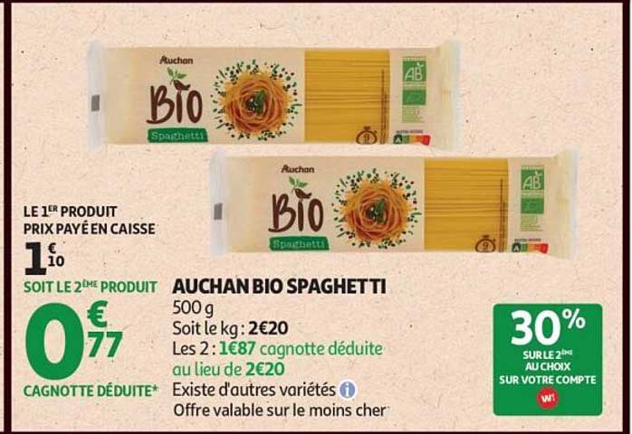 AUCHAN BIO SPAGHETTI