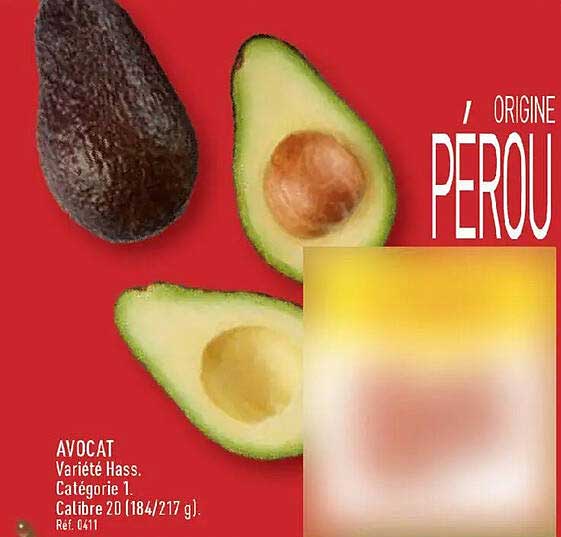 AVOCAT Variété Hass. Catégorie 1. Calibre 20 (184/217 g). Réf. 0411