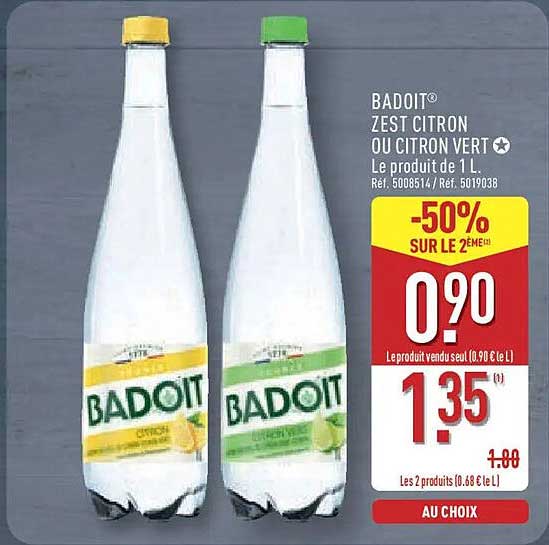 BADOIT® ZEST CITRON OU CITRON VERT