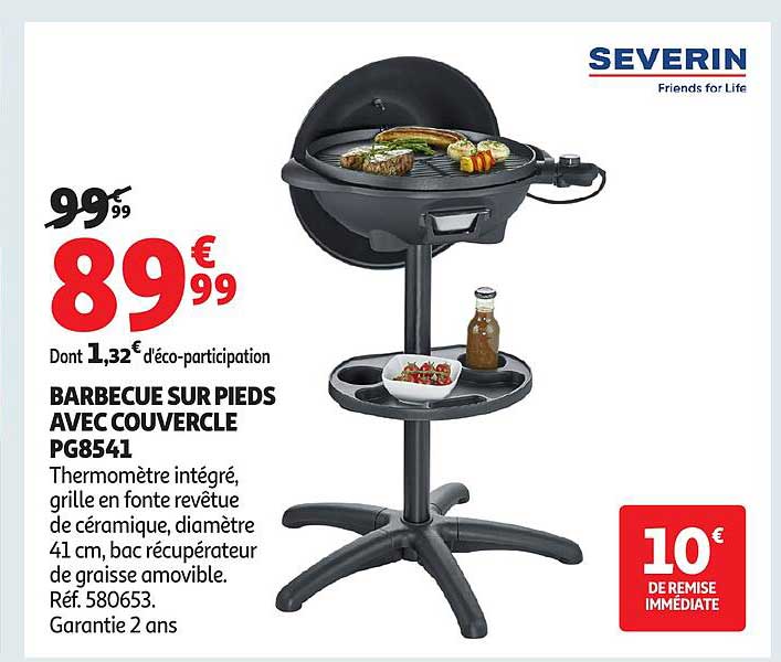 BARBECUE SUR PIEDS AVEC COUVERCLE PG8541