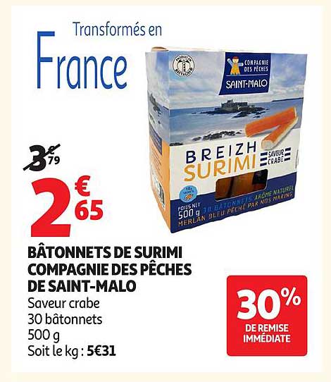 BÂTONNETS DE SURIMI COMPAGNIE DES PÊCHES DE SAINT-MALO