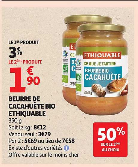 BEURRE DE CACAHUÈTE BIO ETHIQUABLE 350 g