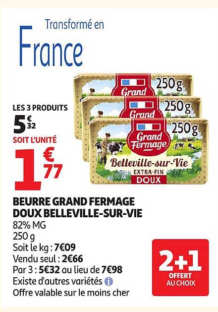 BEURRE GRAND FERMAGE DOUX BELLEVILLE-SUR-VIE
