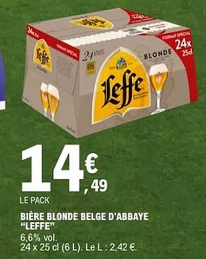 BIÈRE BLONDE BELGE D’ABBAYE “LEFFE”