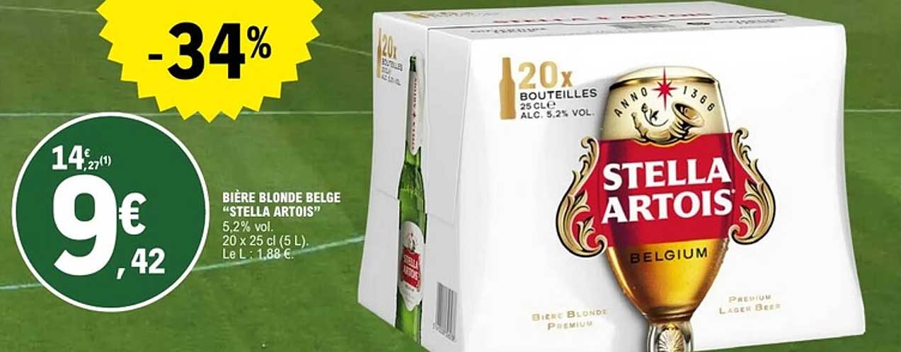 BIÈRE BLONDE BELGE "STELLA ARTOIS"