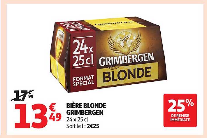 BIÈRE BLONDE GRIMBERGEN 24 x 25 cl