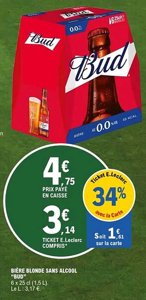 BIÈRE BLONDE SANS ALCOOL “BUD”
