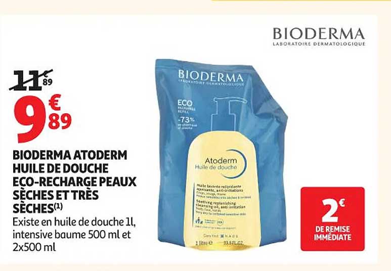 BIODERMA ATODERM HUILE DE DOUCHE ECO-RECHARGE PEAUX SÈCHES ET TRÈS SÈCHES(1)