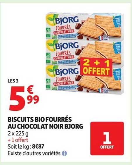 BISCUITS BIOFOURRÉS AU CHOCOLAT NOIR BJORG