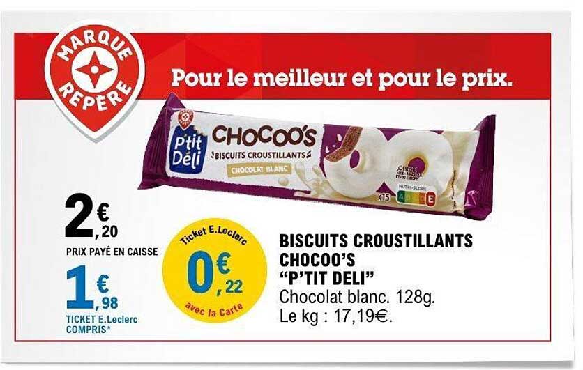 BISCUITS CROUSTILLANTS CHOCOO’S “P’TIT DELI”