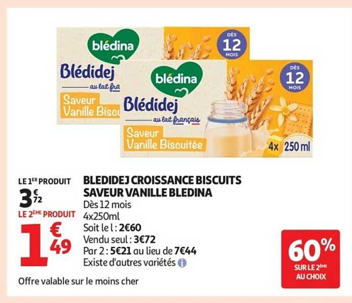 BLEDIDEJ CROISSANCE BISCUITS SAVEUR VANILLE BLEDINA