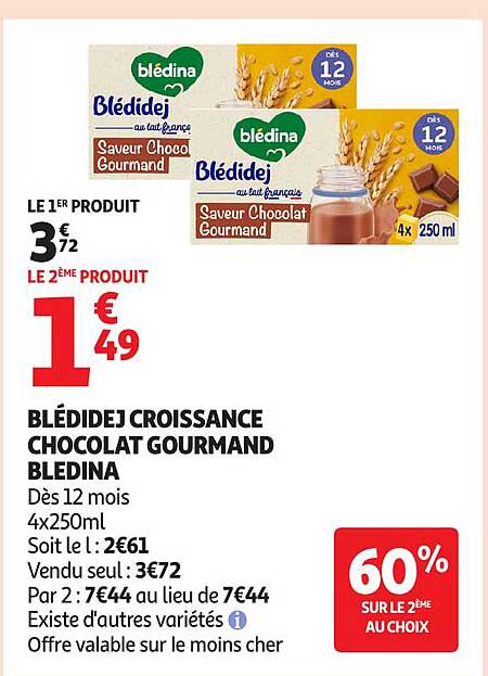 BLÉDIDEJ CROISSANCE CHOCOLAT GOURMAND BLEDINA